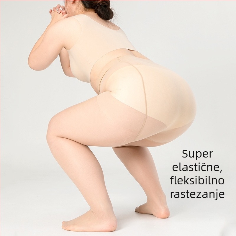 Plus-size žene ultra-tanke najlon čarape, otporne na zapetljavanje, s ananas uzorkom