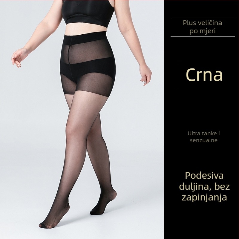 Plus-size žene ultra-tanke najlon čarape, otporne na zapetljavanje, s ananas uzorkom