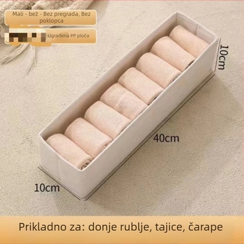 Kutija za skladištenje čarapa i donjeg rublja od pamuka i lana, sklopiva, periva, bez poklopca