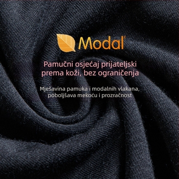 Muški termični komplet donjeg rublja — modalna tkanina, pamukova podstava, tanki materijal, umjerena toplina, uski kroj