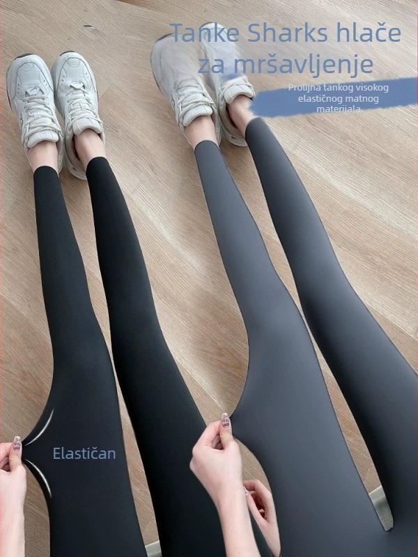 Ženske zimske joga hlače s flecom, debele, opušten kroj, duljina 9/10