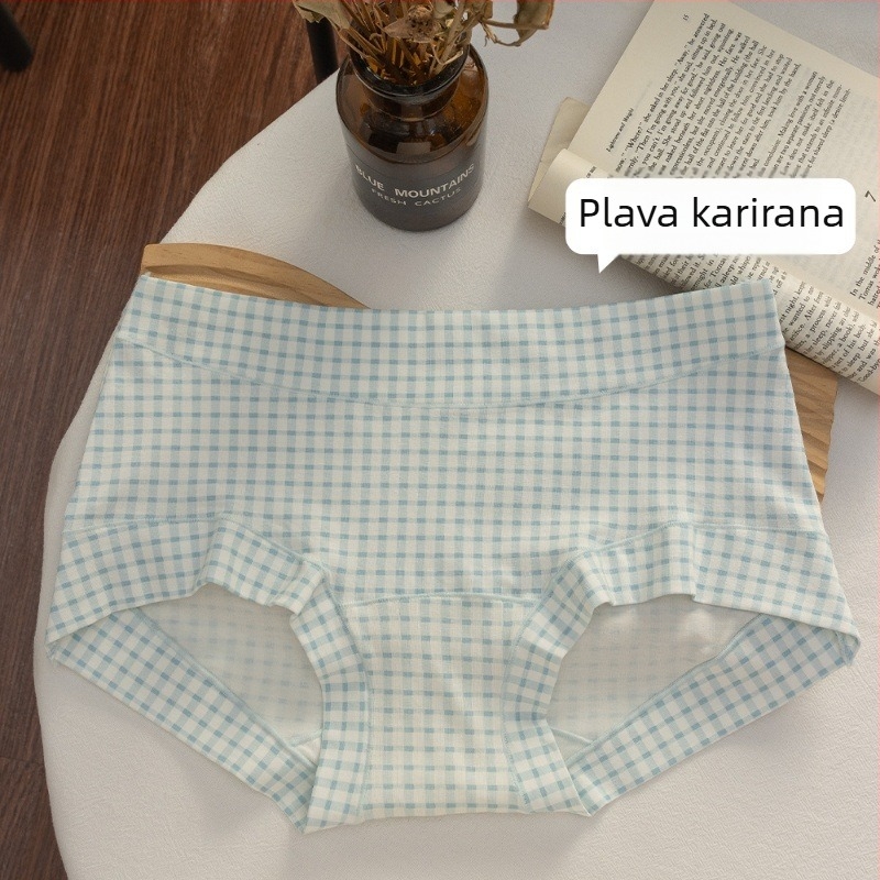 Ženske gaćice od pamuka srednje visine, prozračne, antibakterijske 10A, pamuk podstava