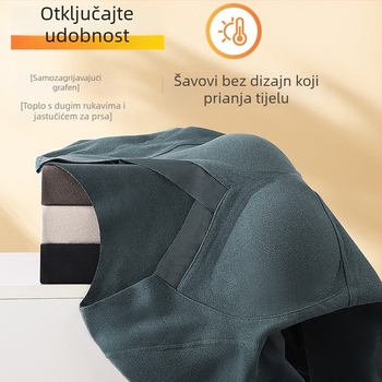 Top od grafena s integriranom čašicom i jastučićem za prsa, dugi rukav, V izrez, poliester