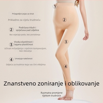 Trudničke tajice za jesen i zimu s podrškom za trbuh, debeli flis, podesiv kroj, najlonski materijal