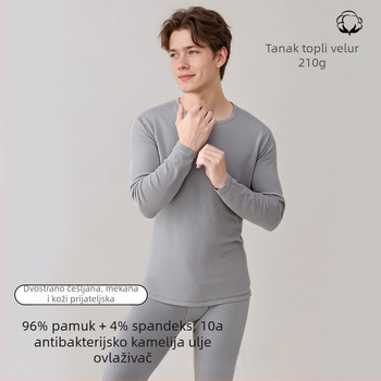 Muški jesenski termalni komplet (gornje i donje) - 95-100% pamuk, debljina 181-200 g/m², bezšivni, antibakterijski, zadržava toplinu