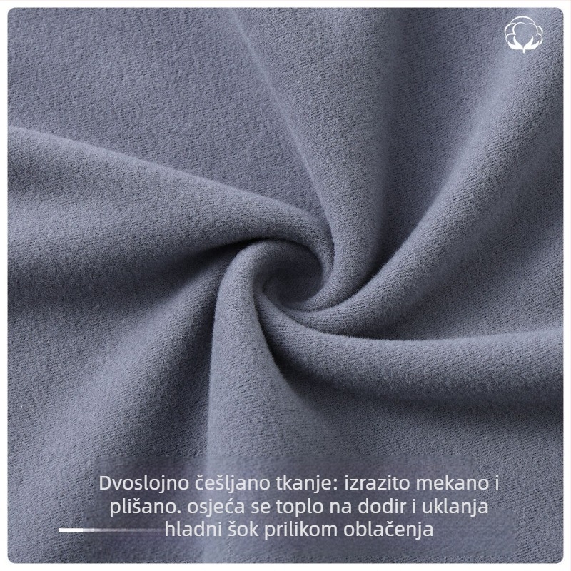 Muški jesenski termalni komplet (gornje i donje) - 95-100% pamuk, debljina 181-200 g/m², bezšivni, antibakterijski, zadržava toplinu