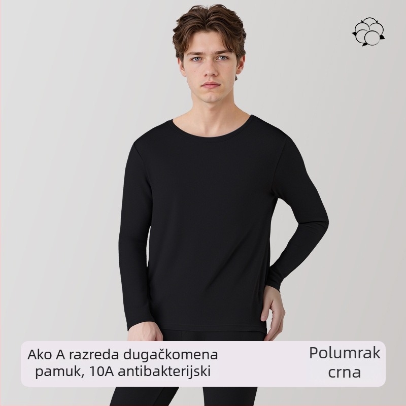 Muški jesenski termalni komplet (gornje i donje) - 95-100% pamuk, debljina 181-200 g/m², bezšivni, antibakterijski, zadržava toplinu