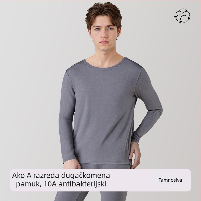 Muški jesenski termalni komplet (gornje i donje) - 95-100% pamuk, debljina 181-200 g/m², bezšivni, antibakterijski, zadržava toplinu