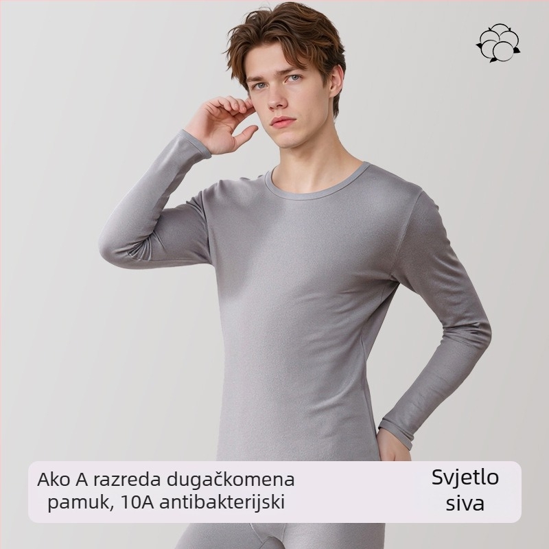 Muški jesenski termalni komplet (gornje i donje) - 95-100% pamuk, debljina 181-200 g/m², bezšivni, antibakterijski, zadržava toplinu