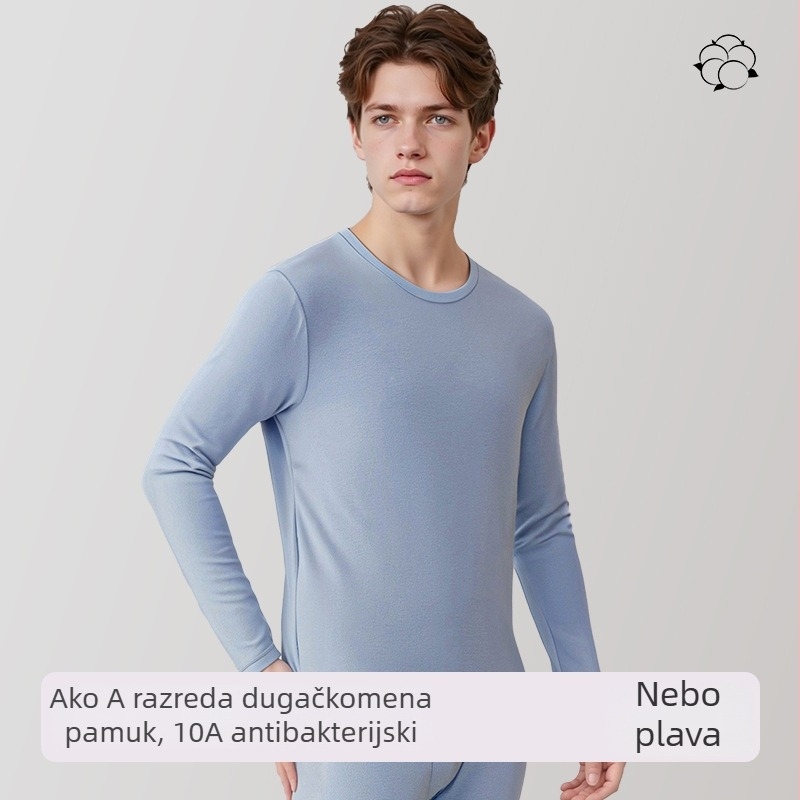 Muški jesenski termalni komplet (gornje i donje) - 95-100% pamuk, debljina 181-200 g/m², bezšivni, antibakterijski, zadržava toplinu