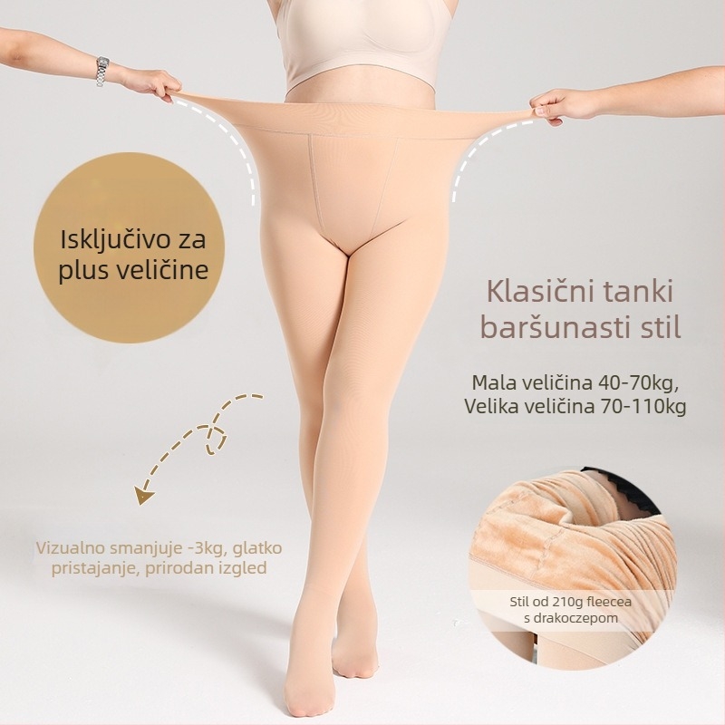 Najlon leggings s flešem u zmajevih kandži, plus veličina, jesen-zima