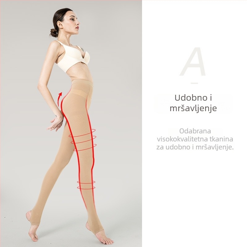 Langsha ženske čarape 120D s nogom, velur, srednje debljine, za proljeće i jesen