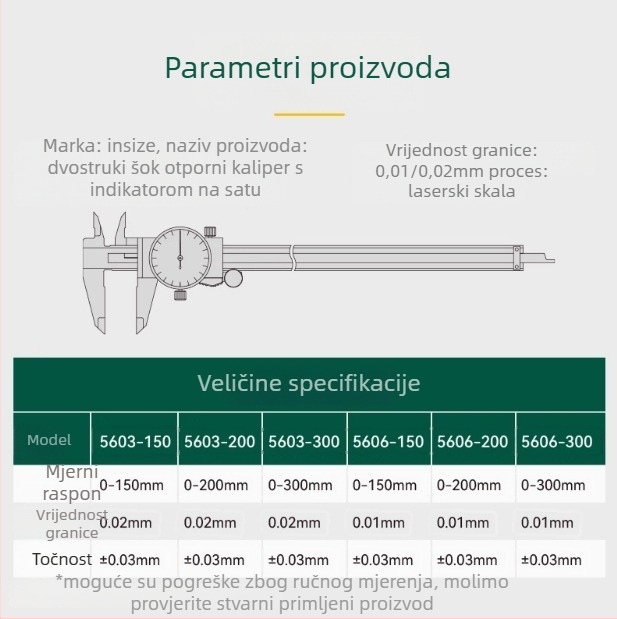 Insize digitalni kaliper, 150-200-300 mm raspon
