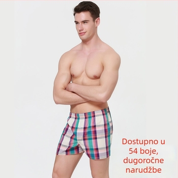 Muške bokserice od 100% pamuka, dišuće, srednje visoki pojas, bezšivne, uzorak 29453