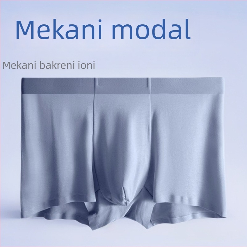 Muške bokserice od modalnog materijala, prozračne i antibakterijske, bezšivne; glavni materijal: modal 90–95%; podstava prepona od regenerirane celuloze 50–70%.