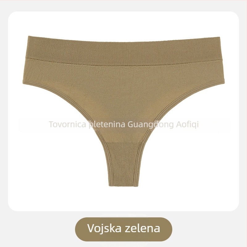 Ženske tangice T tipa, srednji pojas, pleteni najlon, prozračan, pamukova postava u preponi