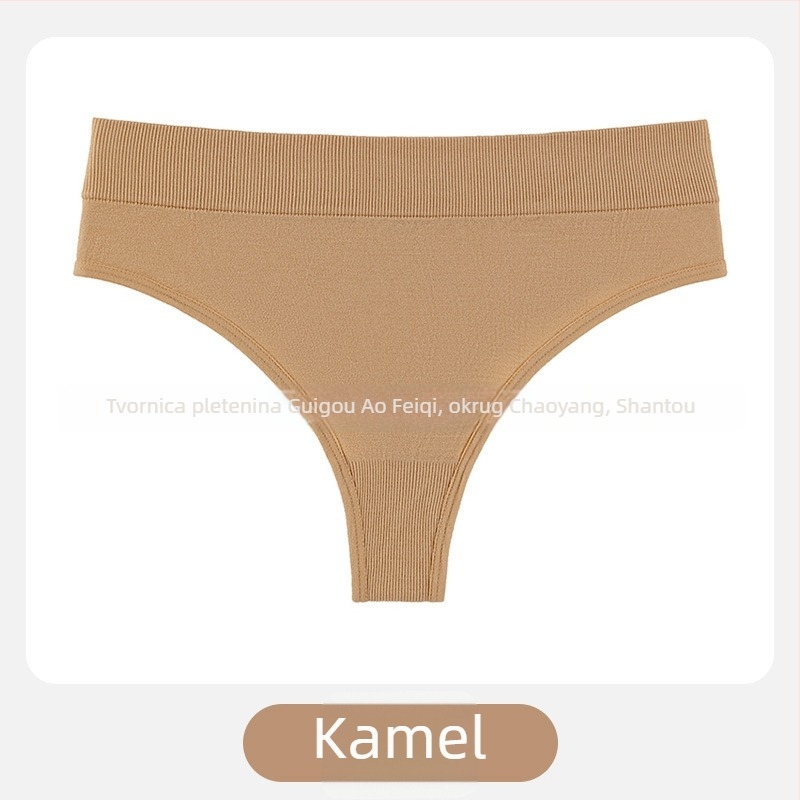 Ženske tangice T tipa, srednji pojas, pleteni najlon, prozračan, pamukova postava u preponi