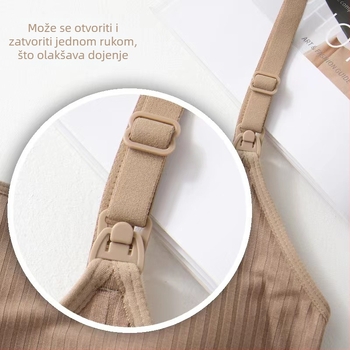 Potkoš za dojenje bez rukava s ugrađenom jastučićem za grudi, viskozna tkanina, ljeto 2024