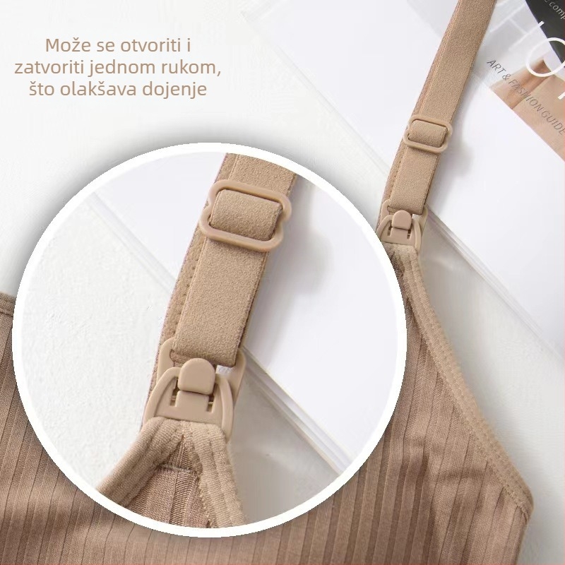 Potkoš za dojenje bez rukava s ugrađenom jastučićem za grudi, viskozna tkanina, ljeto 2024