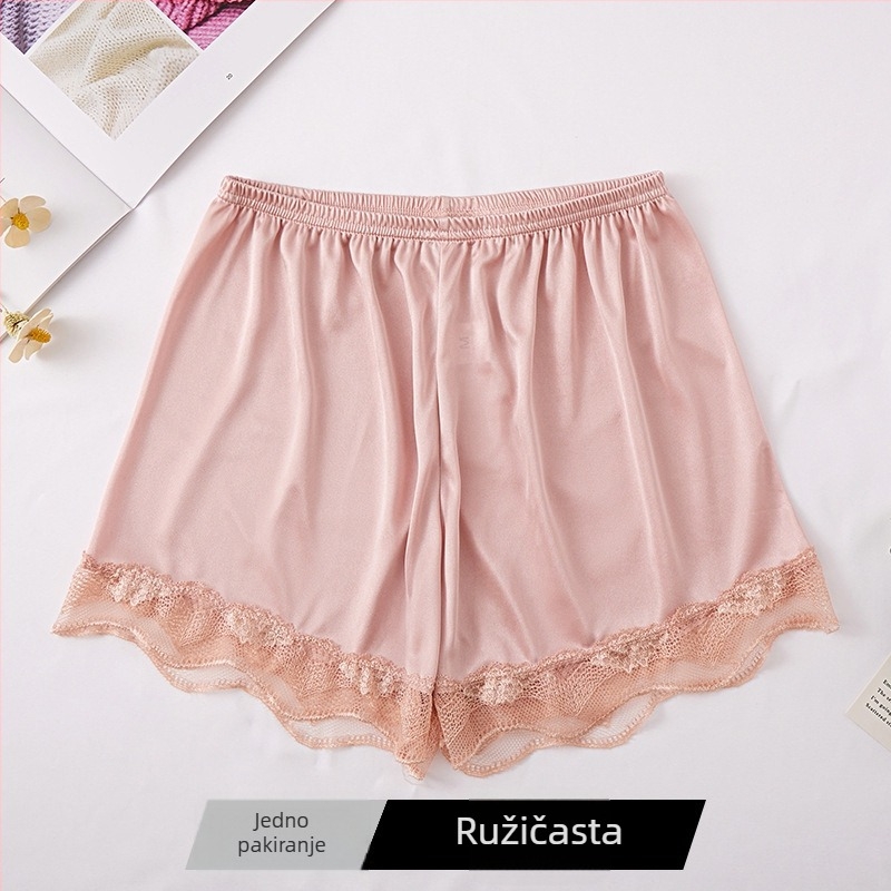 Nova stil ženske sigurnosne šorce, zaštita od izlaganja, ravni rub, za nošenje izvana, plus veličina, ljetne šorce od ice-silk s čipkastom podstavom