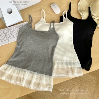Najlon čipkasta camisola, okrugli vrat, sve sezone, srednja masa 181–200 g/m²
