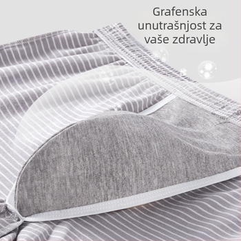 Muške pamučne bokserice, srednji pojas, prozračni pleteni materijal, prugasti uzorak
