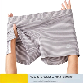 Muške pamučne bokserice, srednji pojas, prozračni pleteni materijal, prugasti uzorak