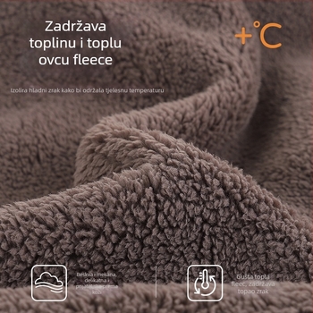 Muški pidžama set od jagnjeće vune, debeli kardigan stil s reverom, dugi rukavi, pogodan i za vanjsku upotrebu