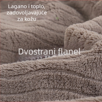 Muški set pidžama — francuski fleece, ekstra debeli, Turn-down ovratnik, dugi rukavi, dugačke hlače