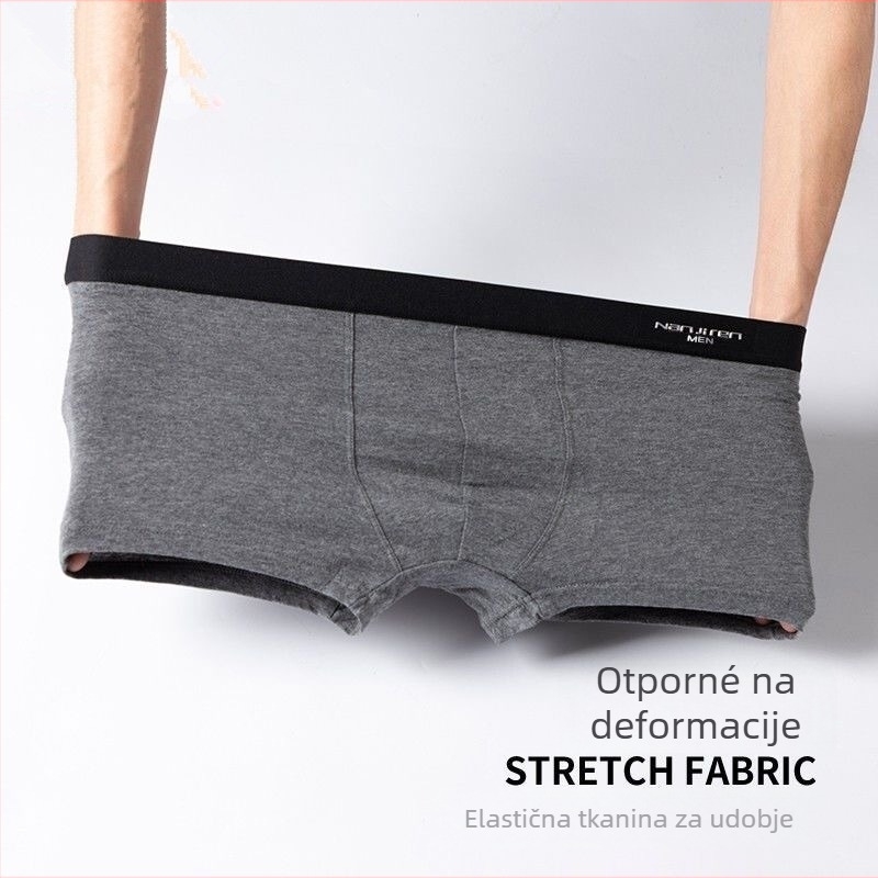 Muške pamučne bokserice, 4 komada, antibakterijska prepona, prozračne