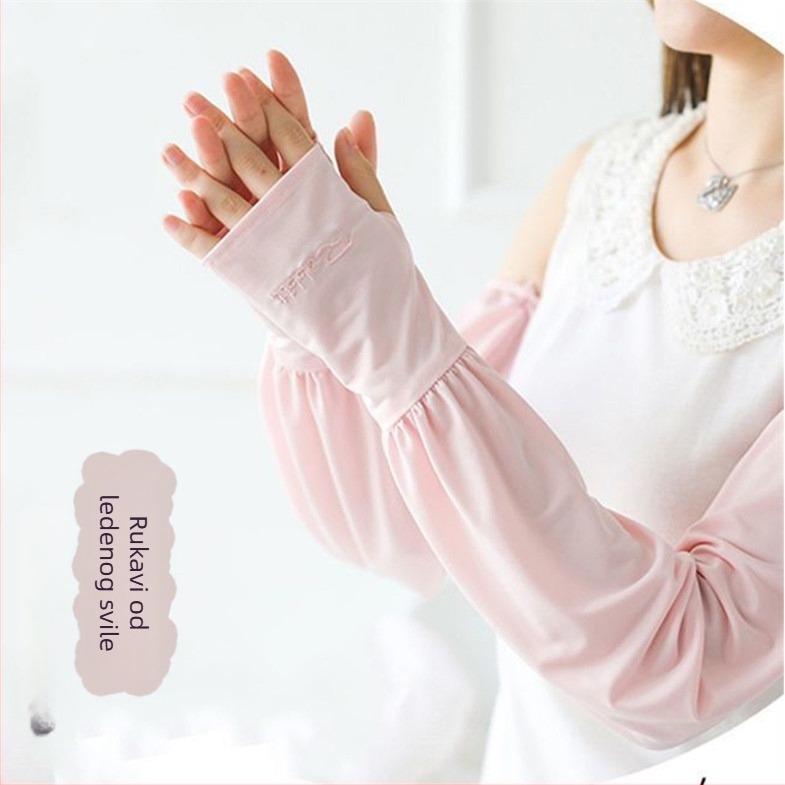 Ženski UV zaštitni rukav od Ice Silk — slobodan kroj, stil Personality Trend; tkanina Ice Silk 71–80%, Najlon; Poliester 11–20%