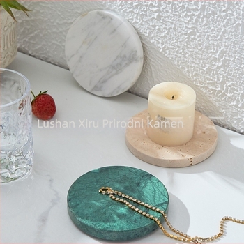 Mramorni podmetač za čaše, kvadratnog oblika, modernistički minimalistički stil, Rising sun