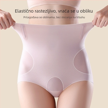 Gaćice za oblikovanje s visokim strukom, antibakterijske, prozračne, stežu stomak i podižu bokove; materijal najlon (50–70%), podstava od viskoze (80–90%)