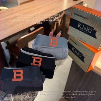 Muške gaćice boxer od modal vlakna, prozračne i antibakterijske, s podizanjem stražnjice, srednje visine struka