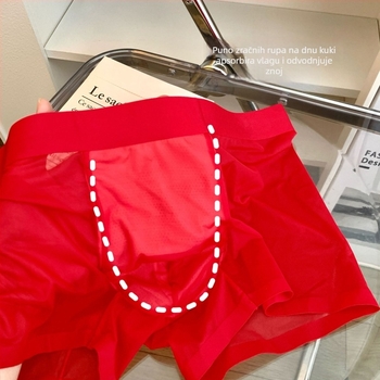 Muške bokserice, pletene od ice silk, najlon tkanina, srednji pojas, prozračne i bez vidljivih tragova