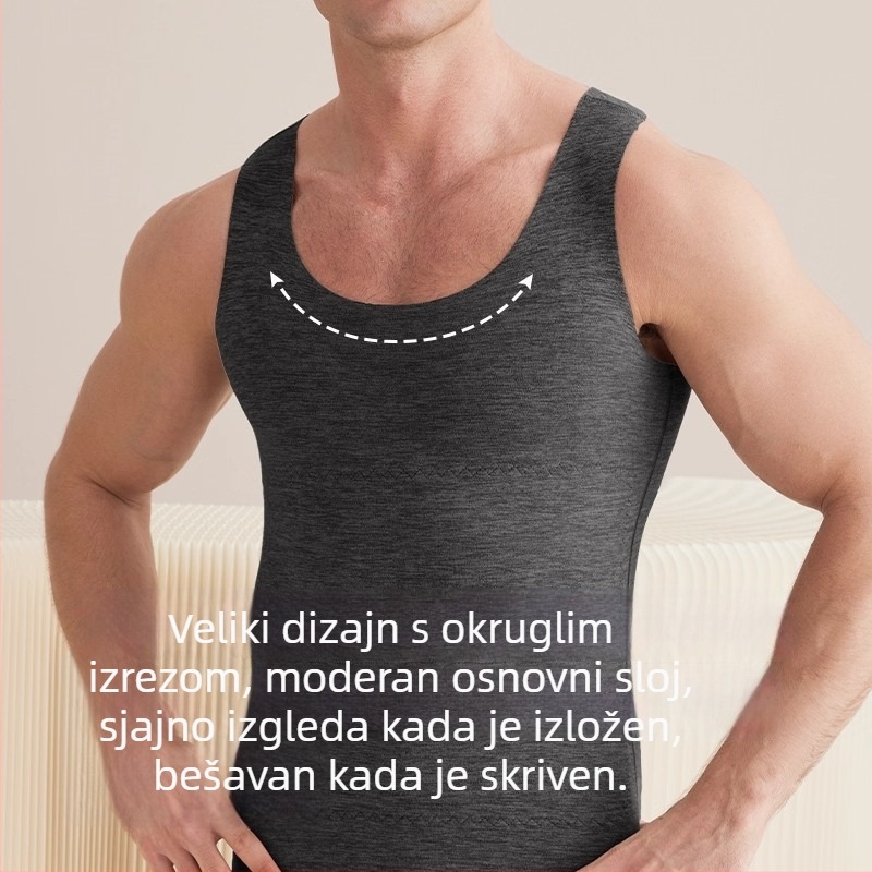 Muški termalni prsluk s flis podstavom, dvostruki sloj, poliester