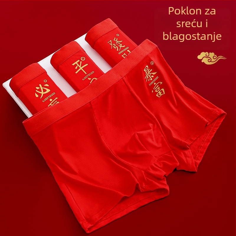 Muške crvene boxerice od modalnog materijala u darovnoj kutiji, velika veličina, vrhunska kvaliteta