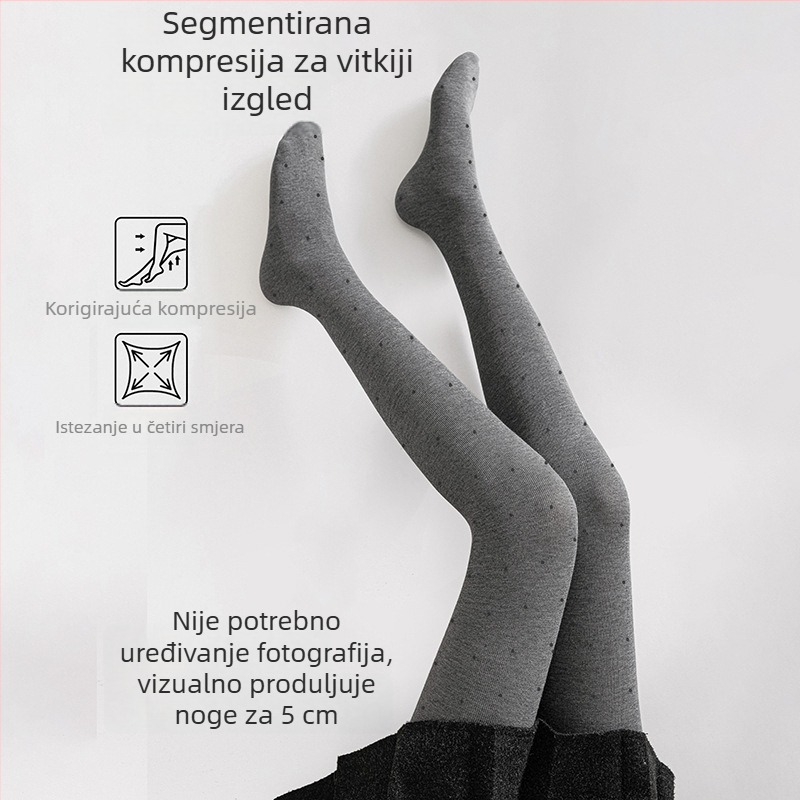 Kompresivne tajice od lažne vune i Tencela s točkastim uzorkom, tople za proljeće-jesen-zimu, kompresija za oblikovanje, anti-piling, siva