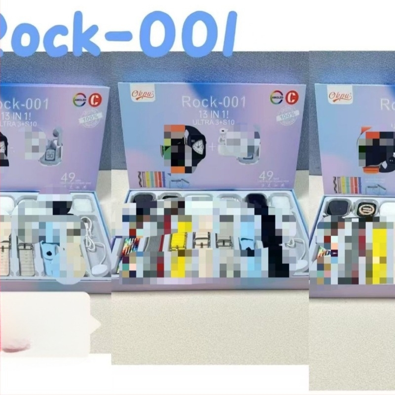Set pametnog sata R0CK001-004 s ULTRA3 i S10 dvostrukim slušalicama, AMOLED zaslon, kućište od aluminijske legure, praćenje otkucaja, bežično punjenje