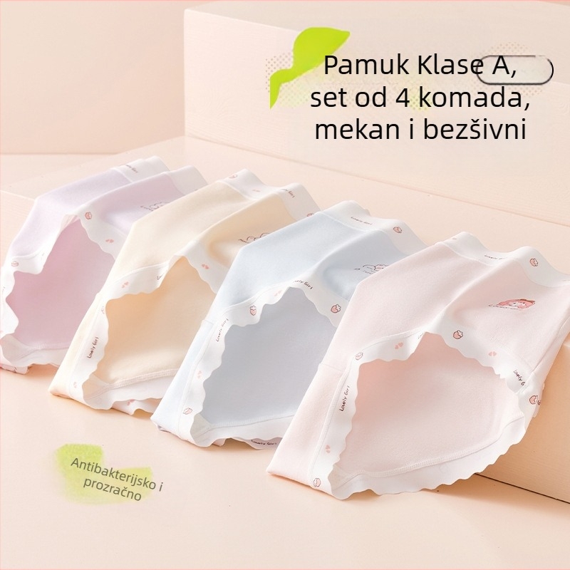 Dječje pamučne gaćice za djevojčice bezšivne Class A pamuk za uzrast iznad 8 godina