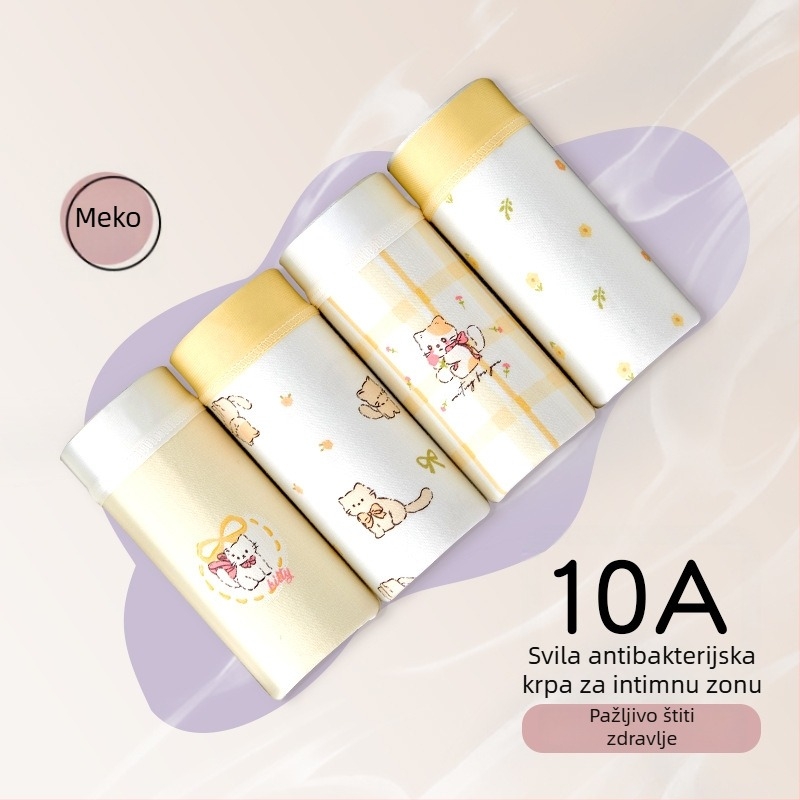 Dječje pamučne gaćice za djevojčice bezšivne Class A pamuk za uzrast iznad 8 godina