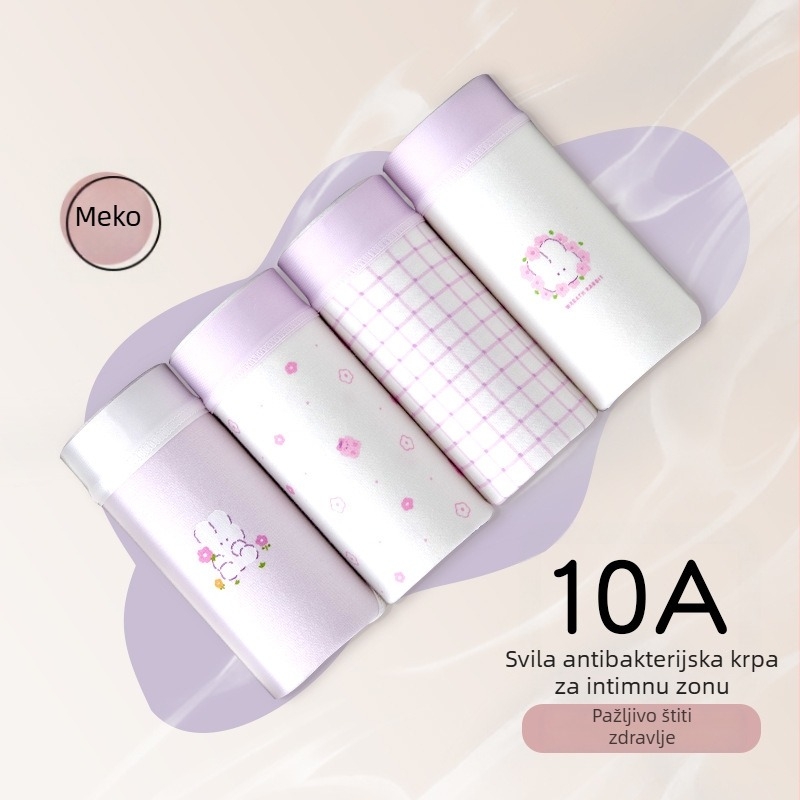 Dječje pamučne gaćice za djevojčice bezšivne Class A pamuk za uzrast iznad 8 godina