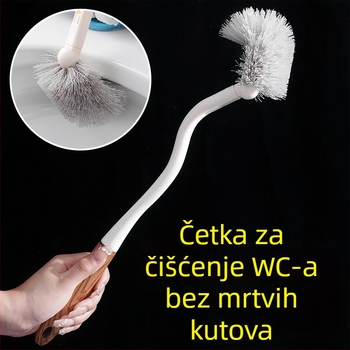 S-oblika četka za WC s dugom drškom, 360° besprijekorno čišćenje kupaonice