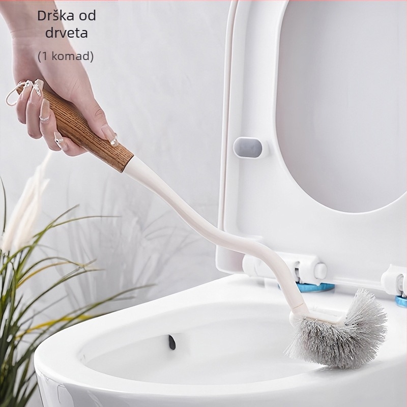 S-oblika četka za WC s dugom drškom, 360° besprijekorno čišćenje kupaonice