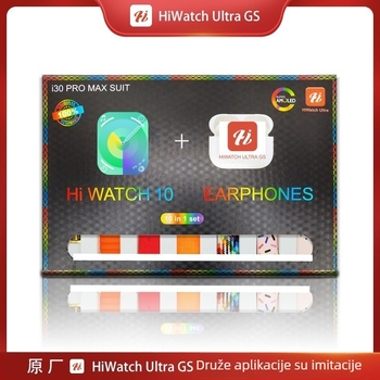 I20–I60 10-u-1 set pametnog sata i Bluetooth slušalice, IPS zaslon, aluminijsko kućište, bežično punjenje, vodootporno, kontrola dodirnim zaslonom i tipkama, kompatibilan s iOS