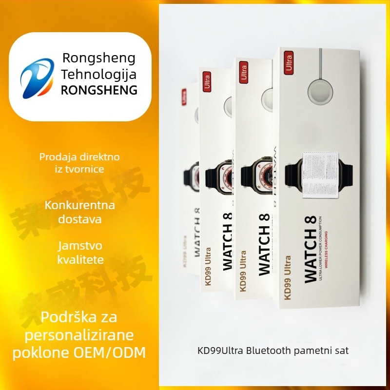 KD99 Ultra pametni sat s Bluetooth pozivima, praćenje otkucaja srca, brojanje koraka, praćenje sna, bežično punjenje