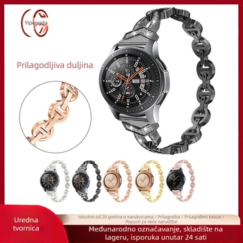 Remen za pametni sat od legure s dijamantima, 12 mm širina konektora, moderan stil, kompatibilan sa Samsung, Apple, Garmin, Huawei, Fitbit, Casio