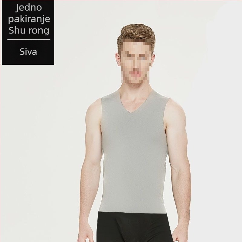 Bezšavni termalni prsluk s flis podstavom, pamuk tkanina, V-izrez, proljeće 2024