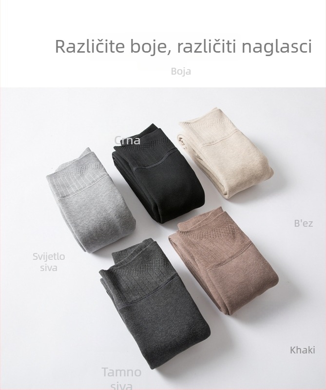 360 g pamukaste hlače s vertikalnim prugama, lažni kašmir, flis podstava, visoki struk, za žene, za jesen/zimu