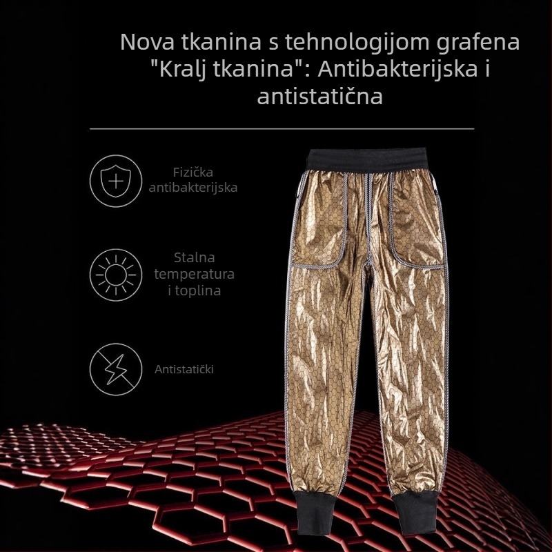 Ženske hlače Black Gold Graphene 90, bijeli patkini down, za vanjsku upotrebu, fleece podstava, debele, tople, otporne na vjetar i vodonepropusne zimi